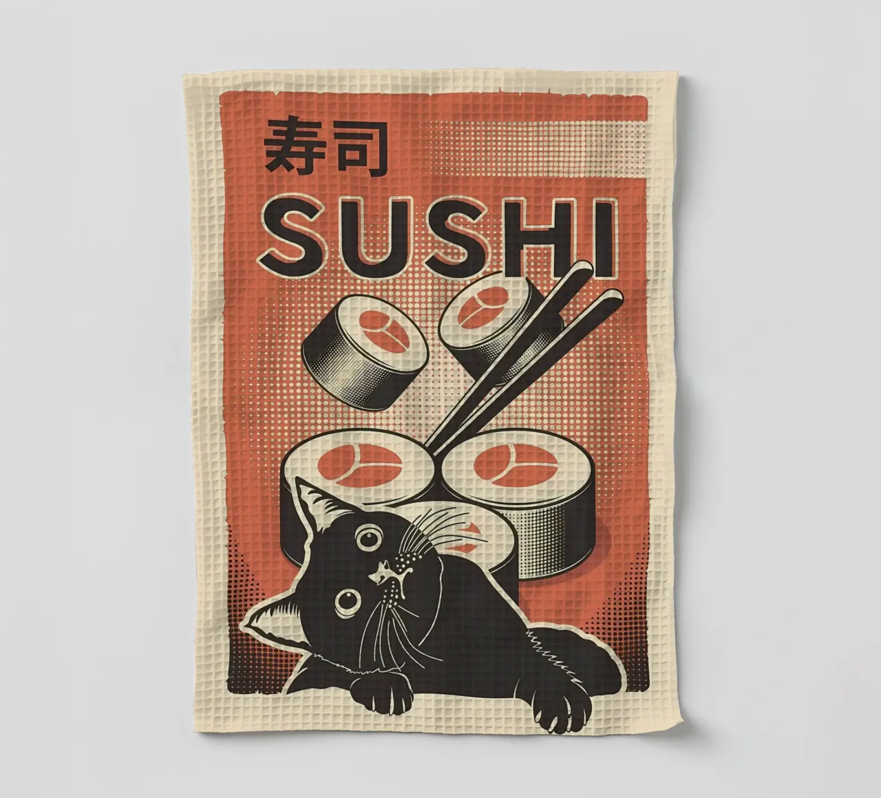 Sushi Cat canovaccio da cucina da Monique A Hooper