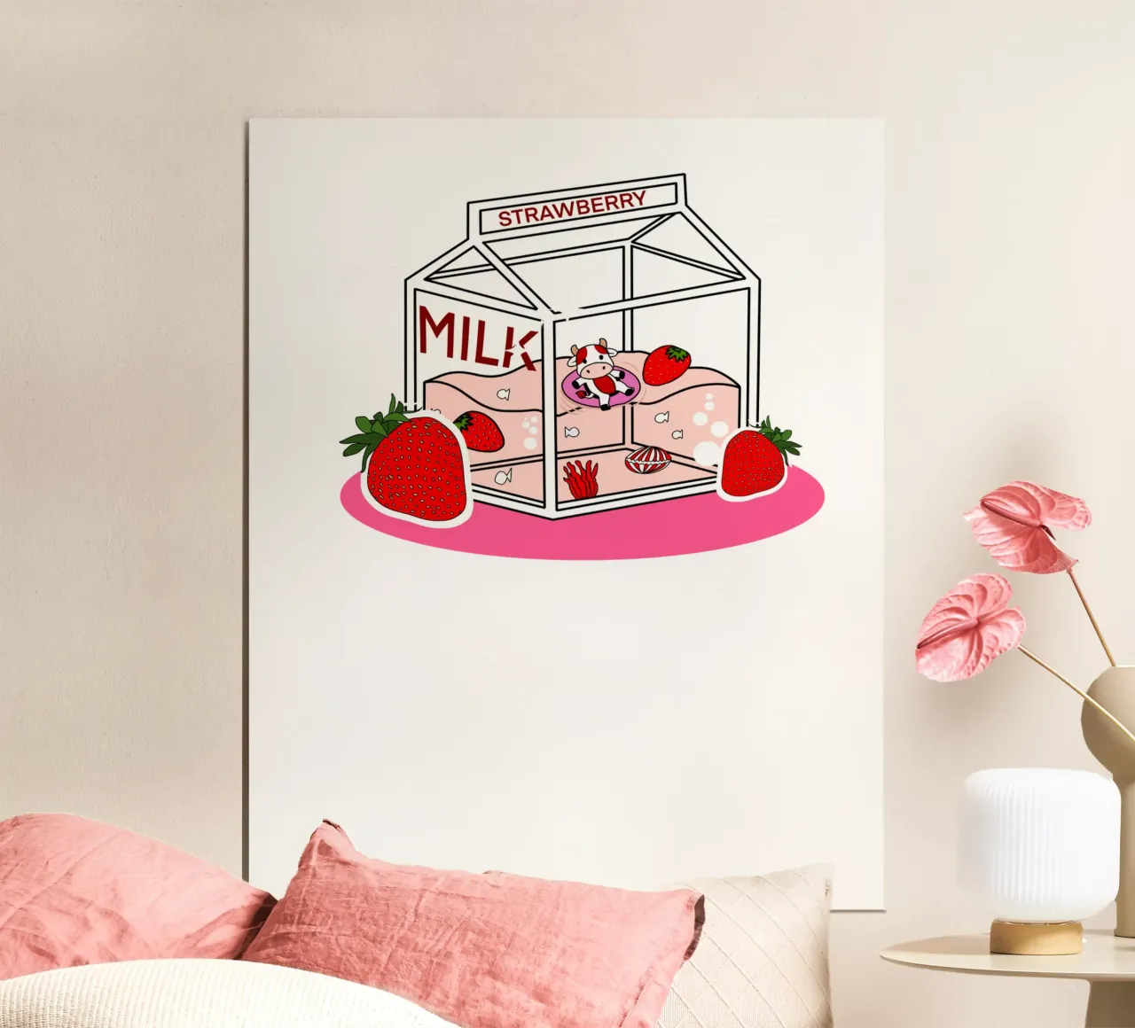 mirtillo rosso poster con telaio in alluminio da khoailang
