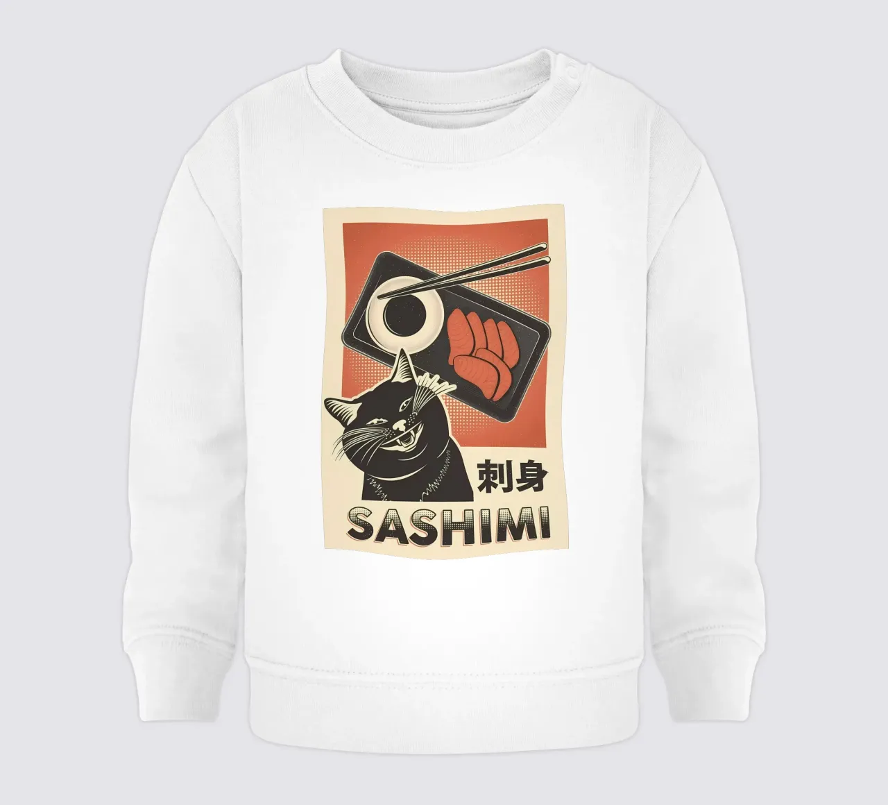 Sashimi Black Cat felpa neonato da Monique A Hooper