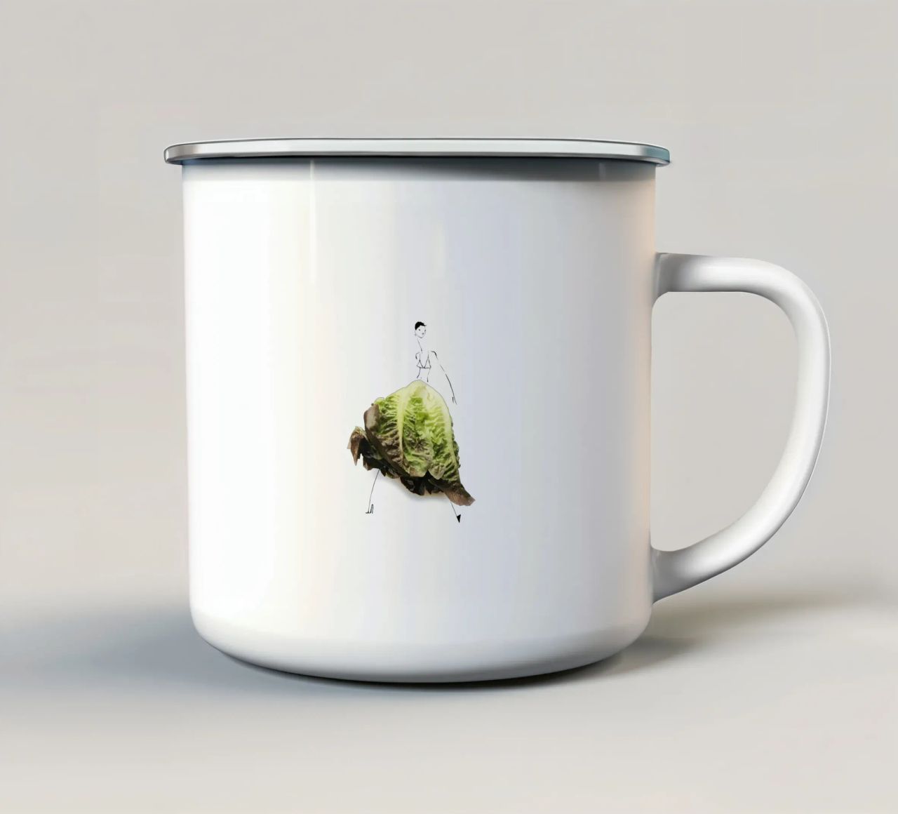 Lettuce Emaille Tasse von Gretchen Roehrs