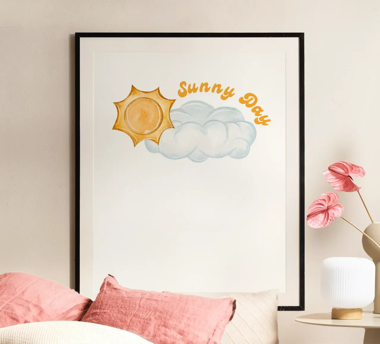 Giornata di sole poster con telaio in alluminio da khoailang