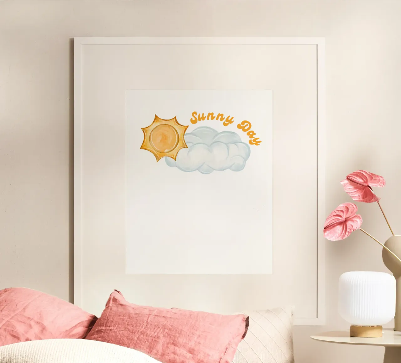 Giornata di sole poster con telaio in alluminio da khoailang