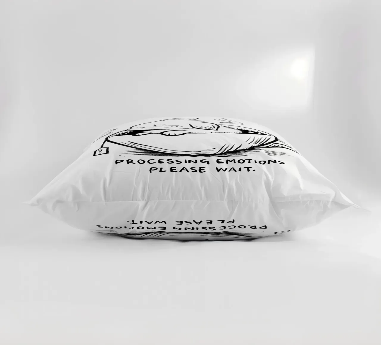 Processing emotions: please wait decorative cushion by Studio Patruschka