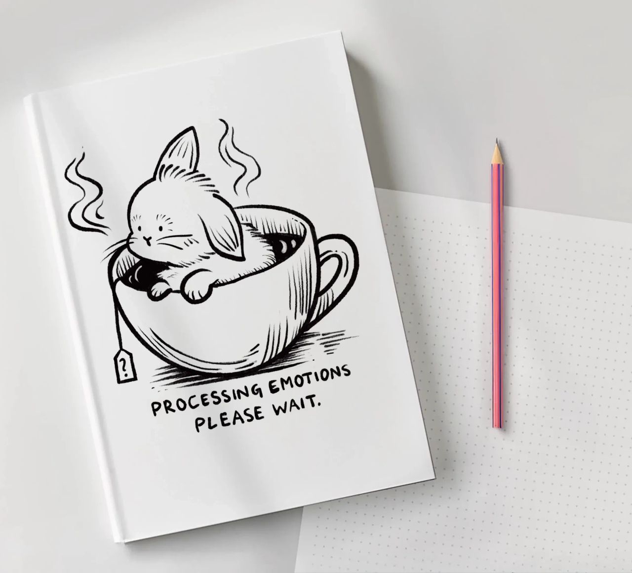 Processing emotions: please wait notebook by Studio Patruschka