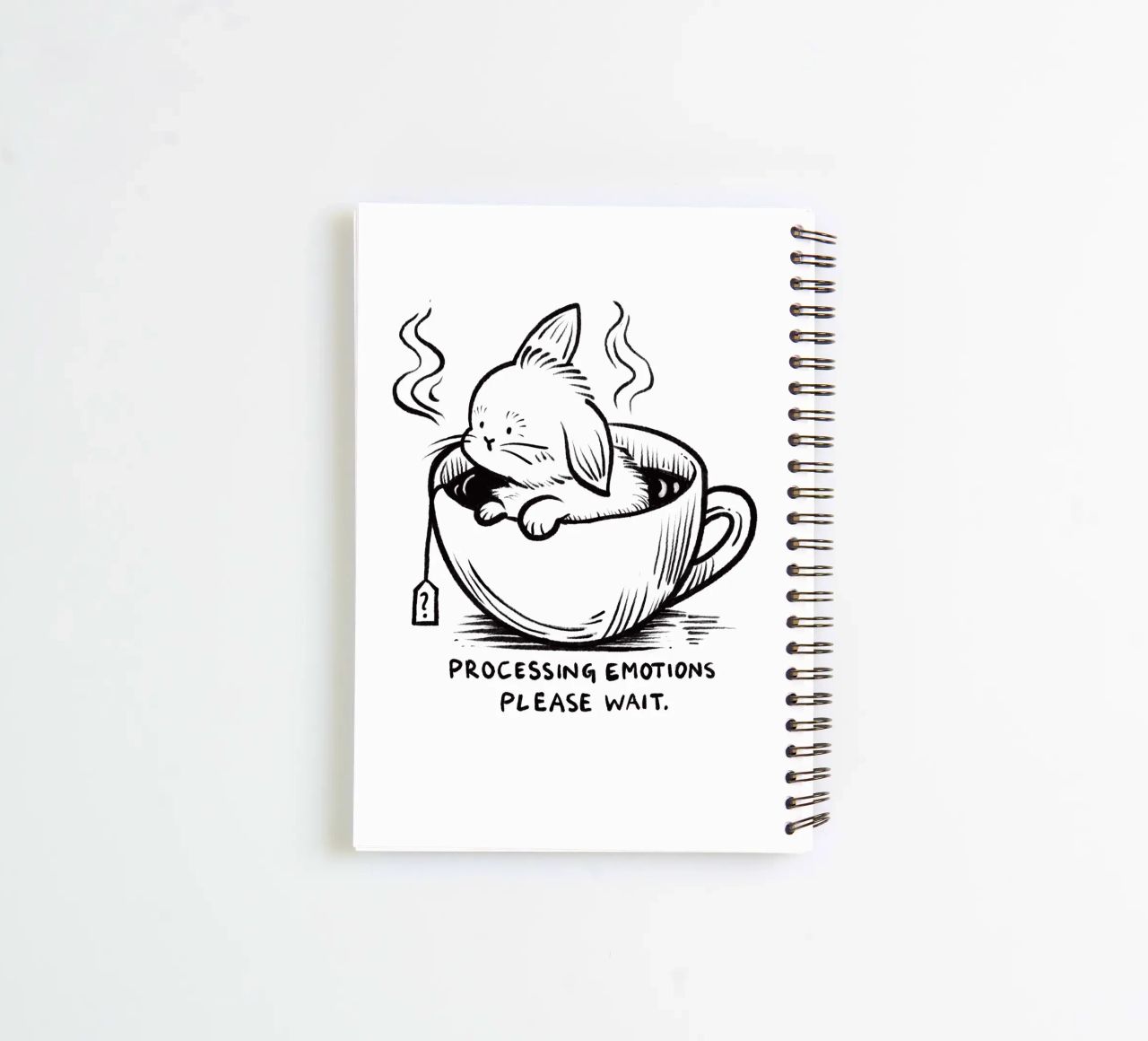 Processing emotions: please wait spiral notebook by Studio Patruschka