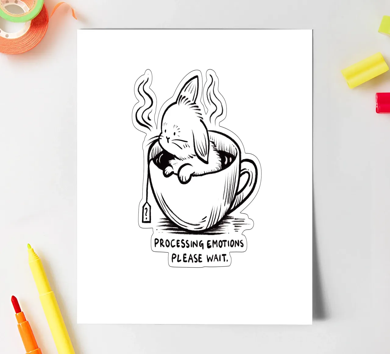 Processing emotions: please wait sticker sheet by Studio Patruschka