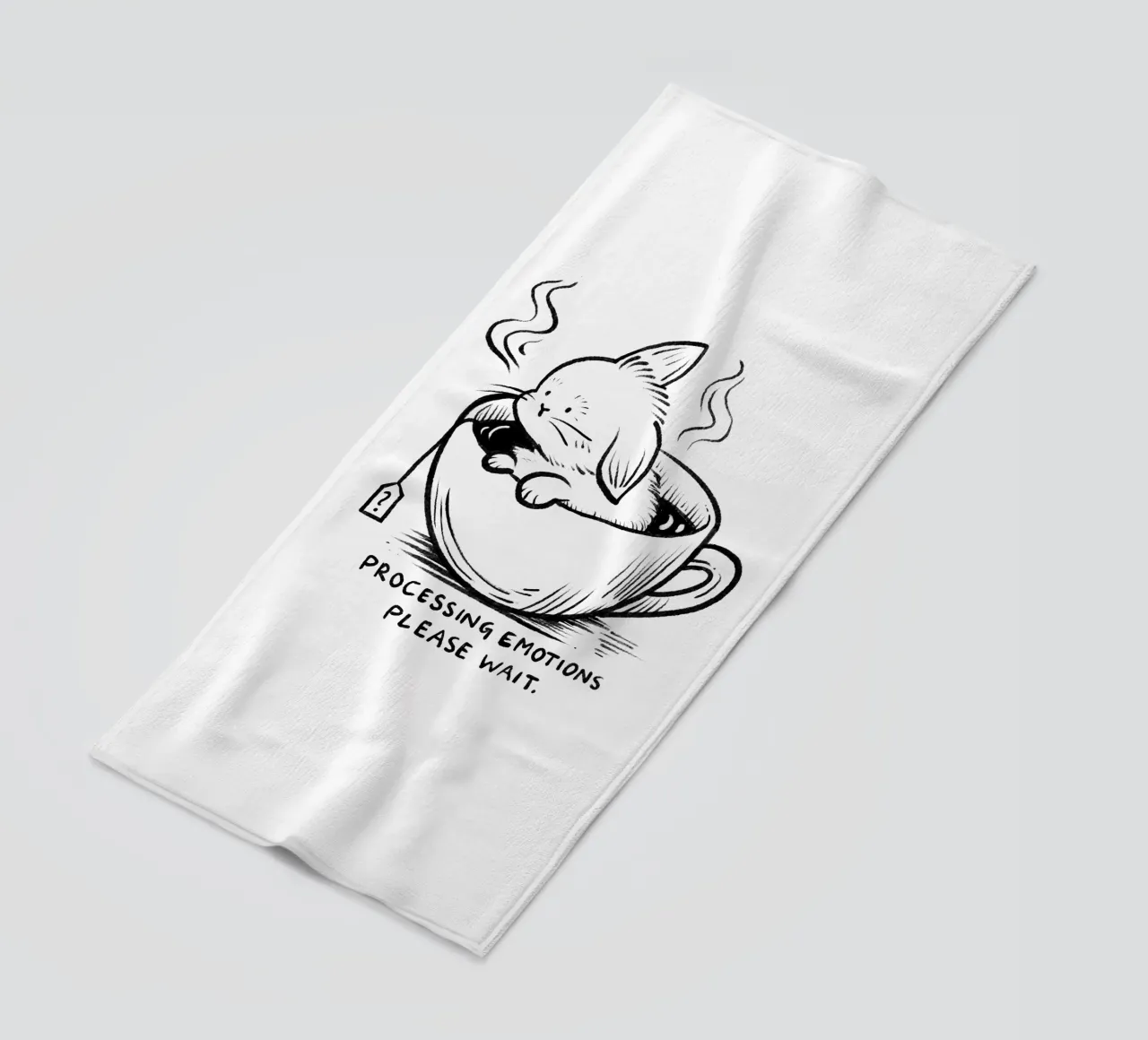 Processing emotions: please wait beach towel by Studio Patruschka