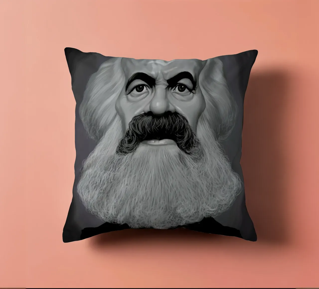 Karl Marx decorative cushion by Rob Art | Illustration