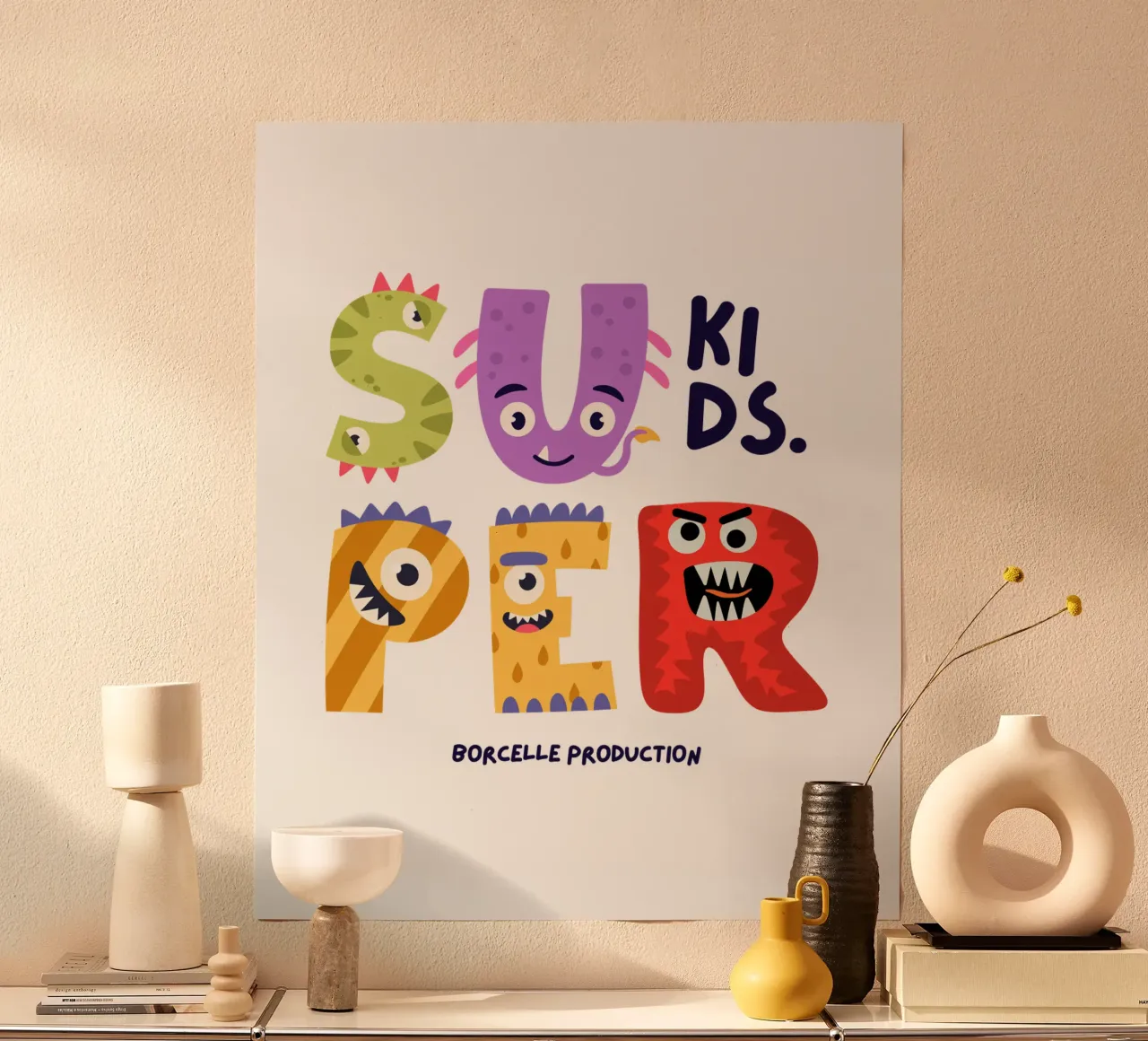 super bambino poster con telaio in plastica da khoailang