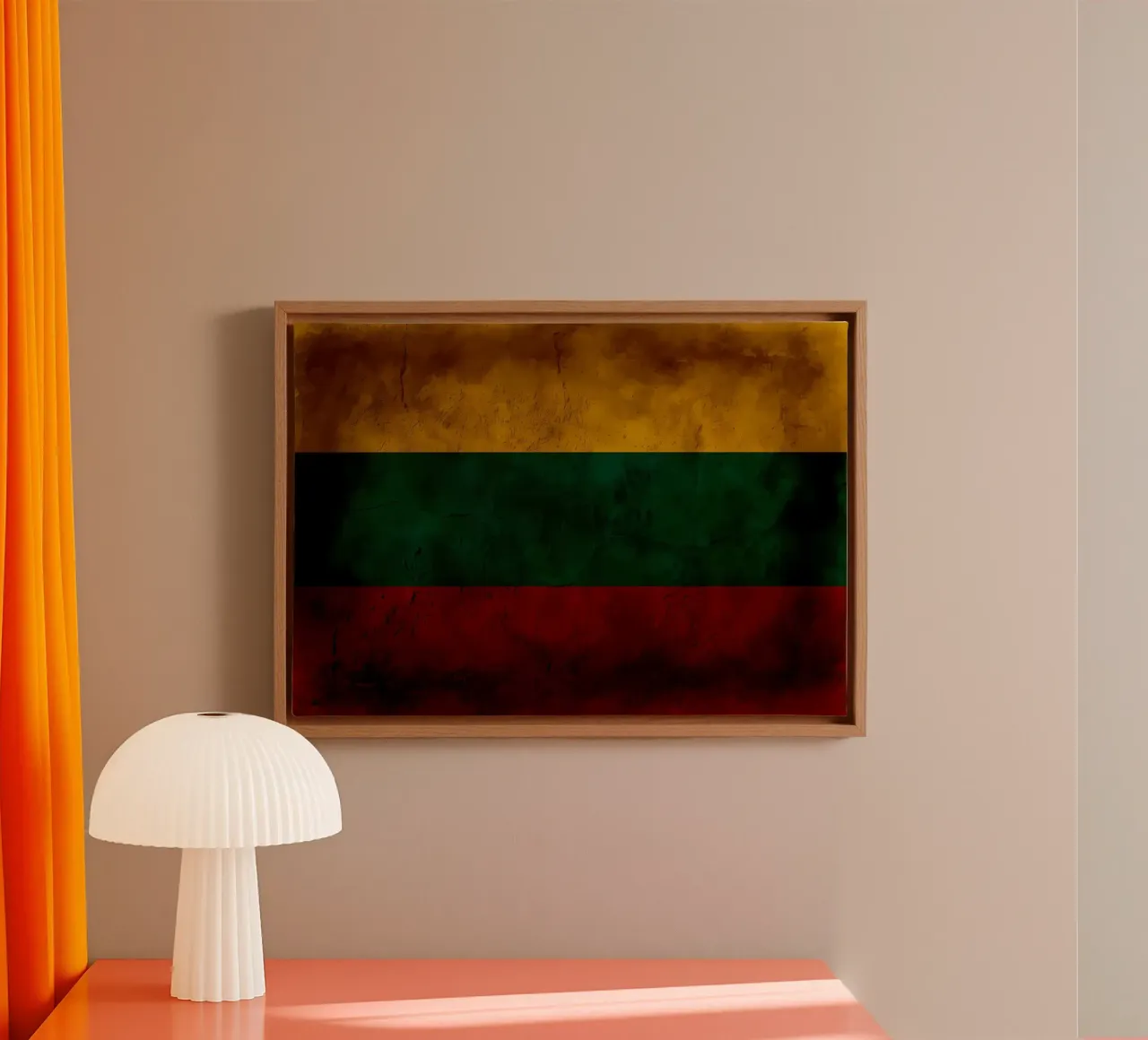 Litouwse vintage vlag canvas met Baklijst van Joshua A Holmes
