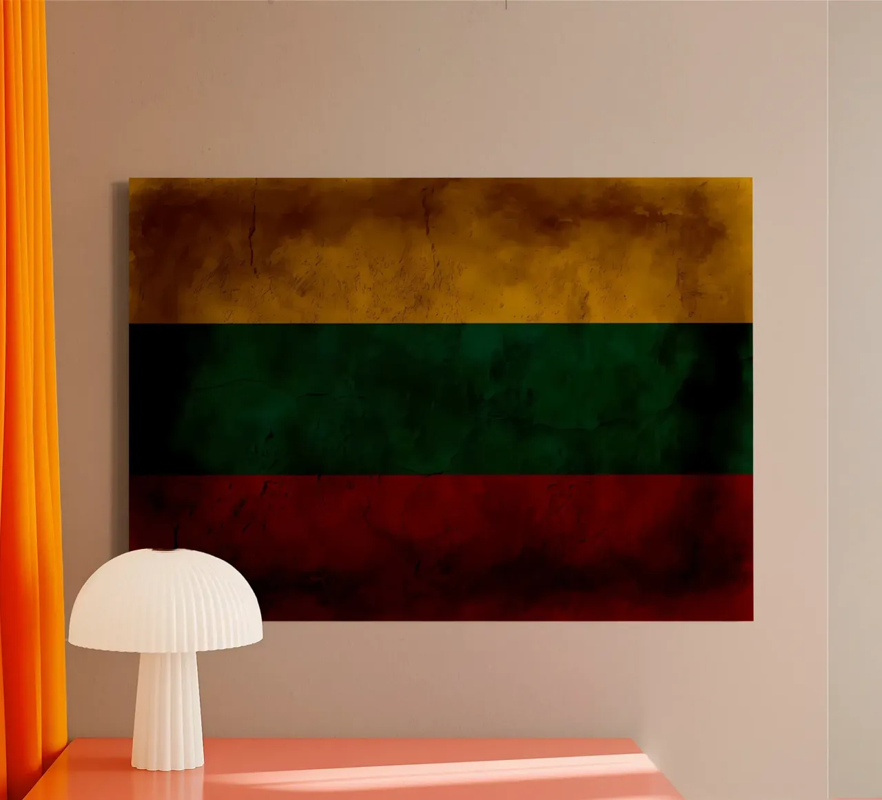 Litouwse vintage vlag canvas met Baklijst van Joshua A Holmes