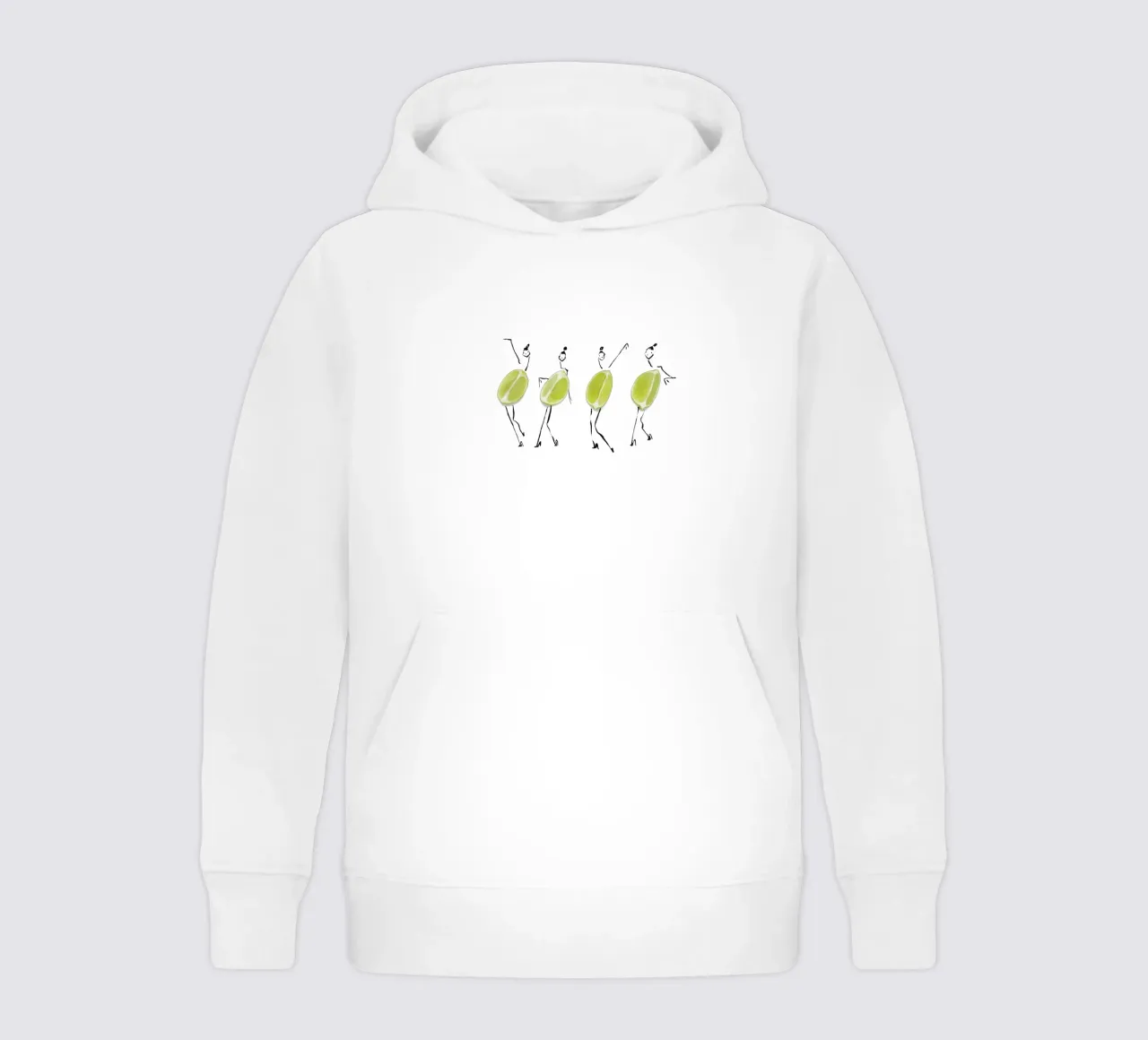 Limes on Parade kids hoodie by Gretchen Roehrs