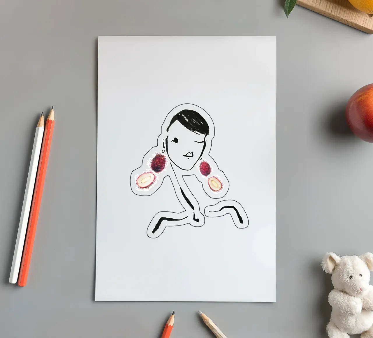 Lychee sticker sheet by Gretchen Roehrs