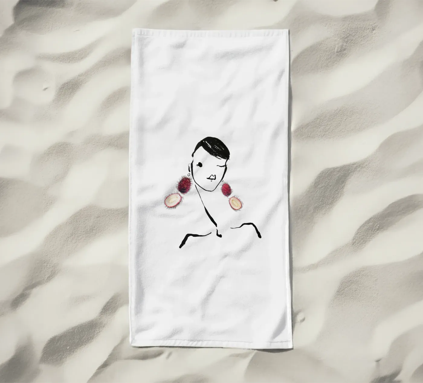 Lychee beach towel by Gretchen Roehrs