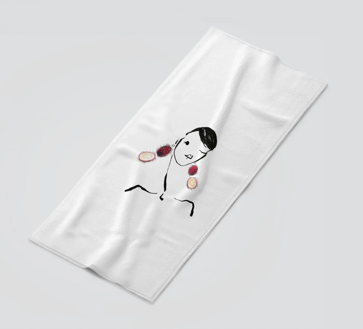 Lychee beach towel by Gretchen Roehrs