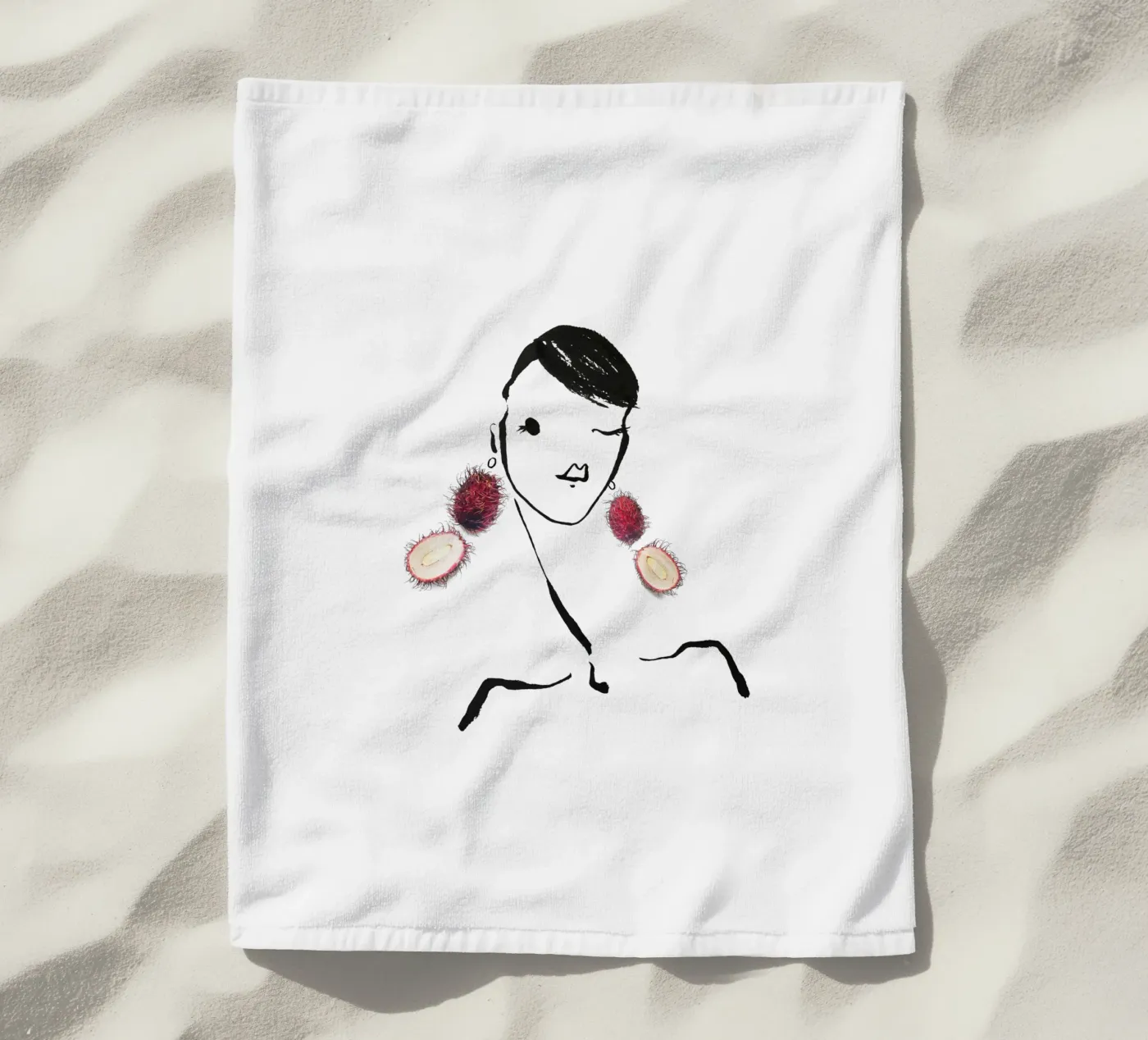 Lychee beach towel by Gretchen Roehrs