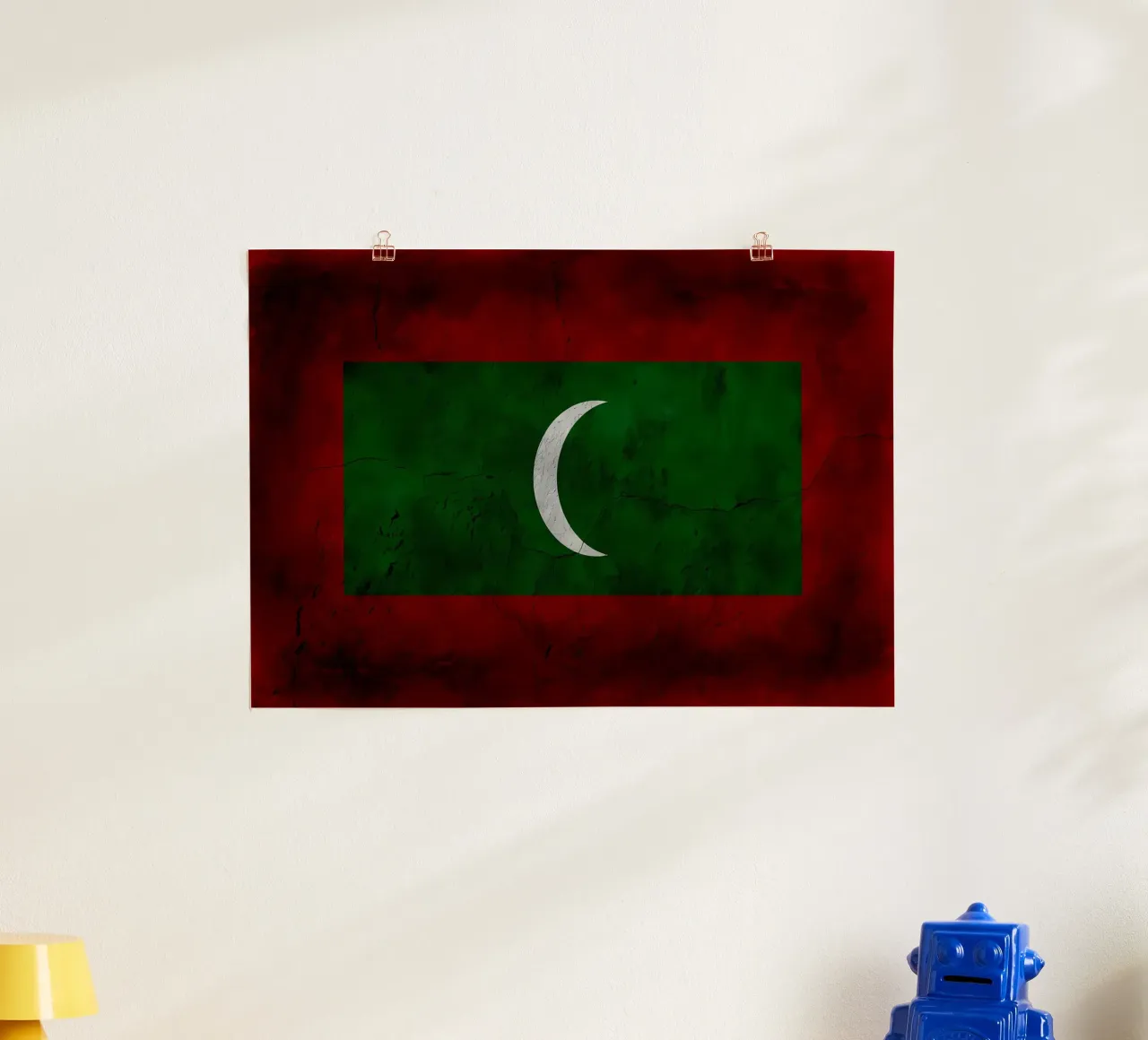 Bandiera vintage delle Maldive poster da Joshua A Holmes
