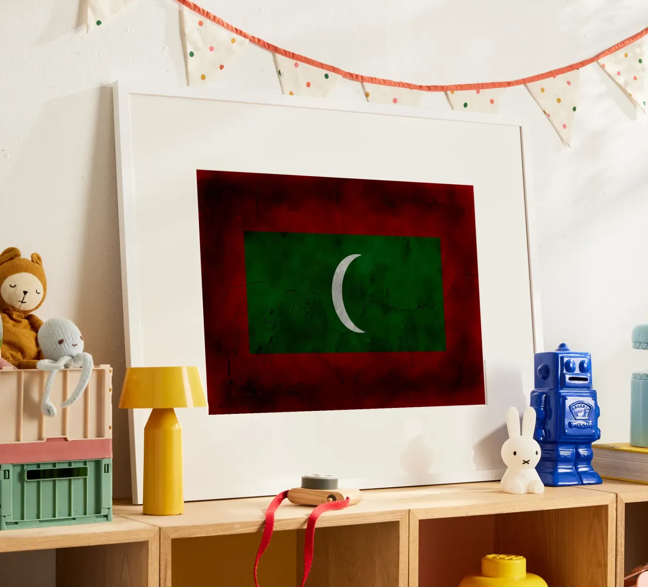 Bandiera vintage delle Maldive poster da Joshua A Holmes