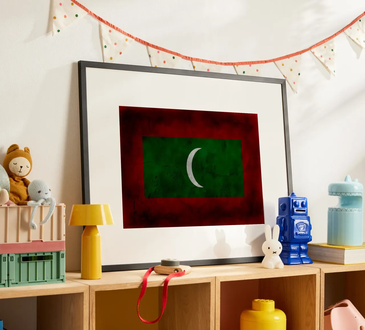 Bandiera vintage delle Maldive poster da Joshua A Holmes