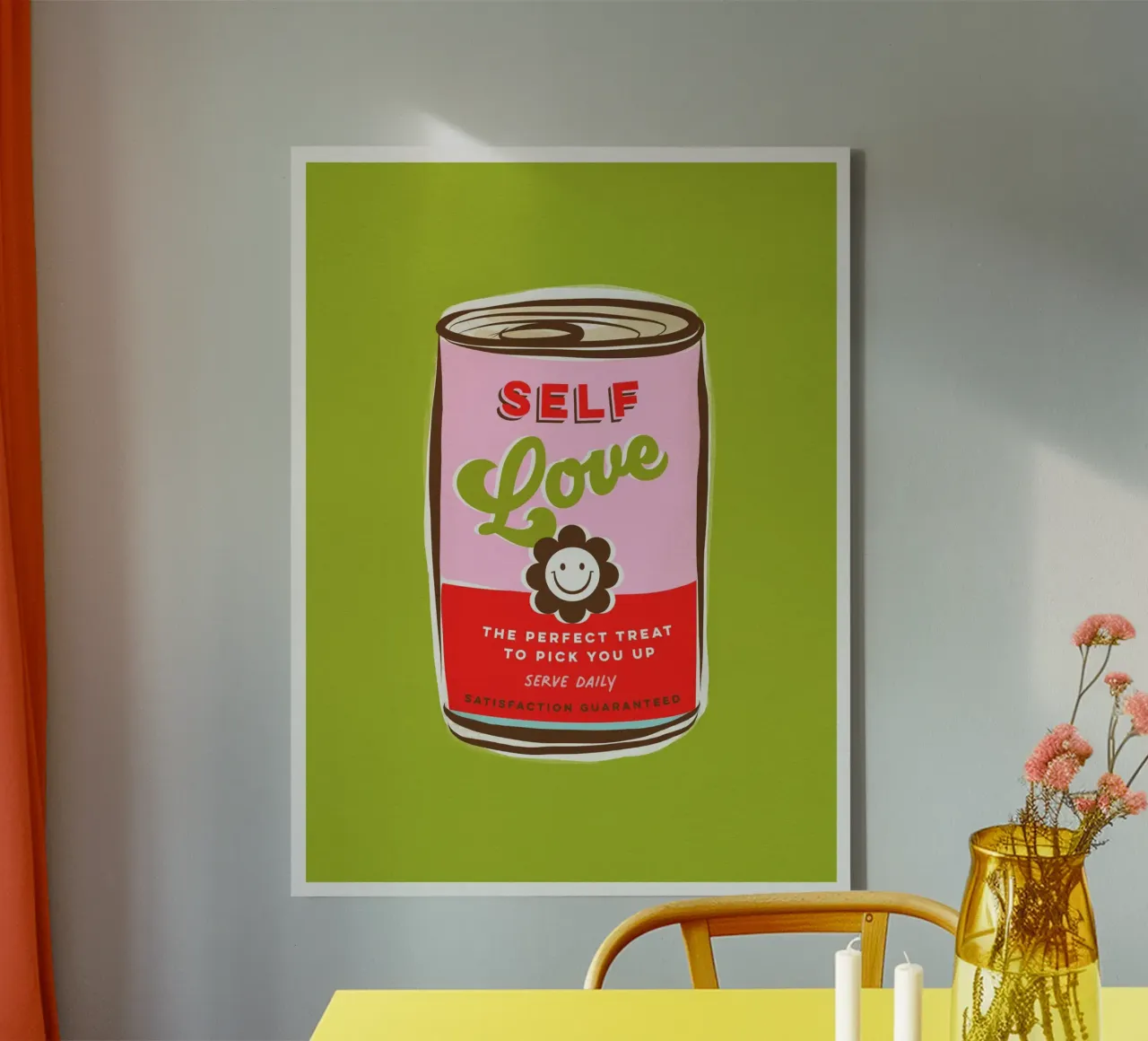 Self Love • Typographic 'Can Art' canvas with Floater frame by Dominique Vari Words