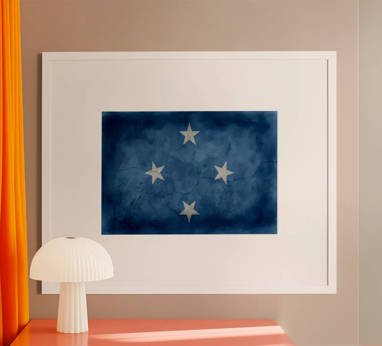 Bandiera d'epoca degli Stati Federati della Micronesia poster da Joshua A Holmes