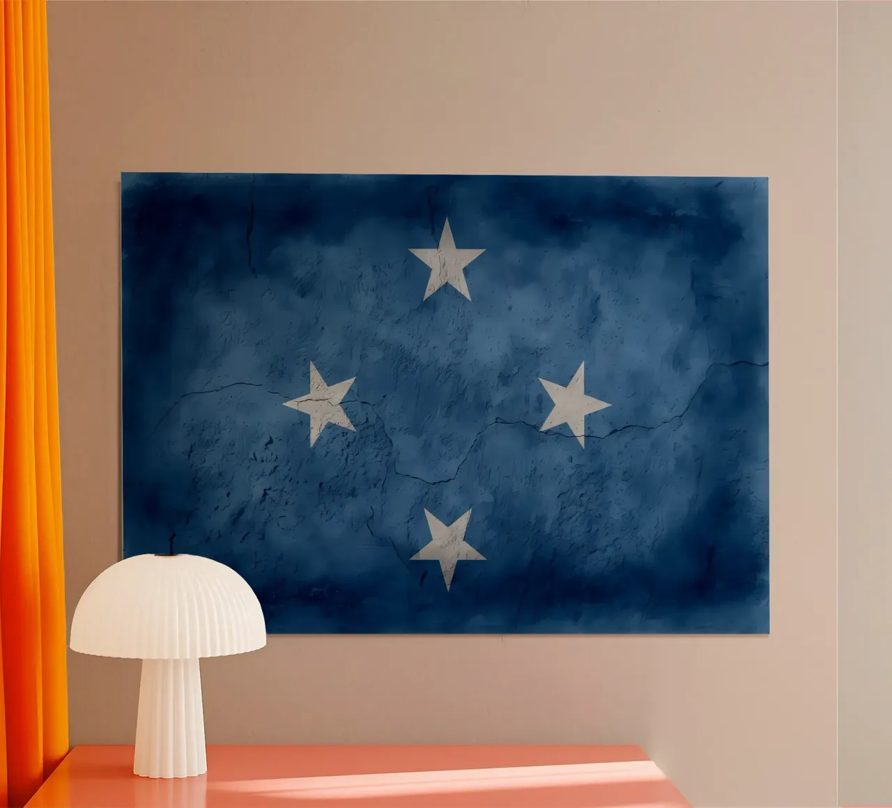 Bandiera d'epoca degli Stati Federati della Micronesia poster da Joshua A Holmes