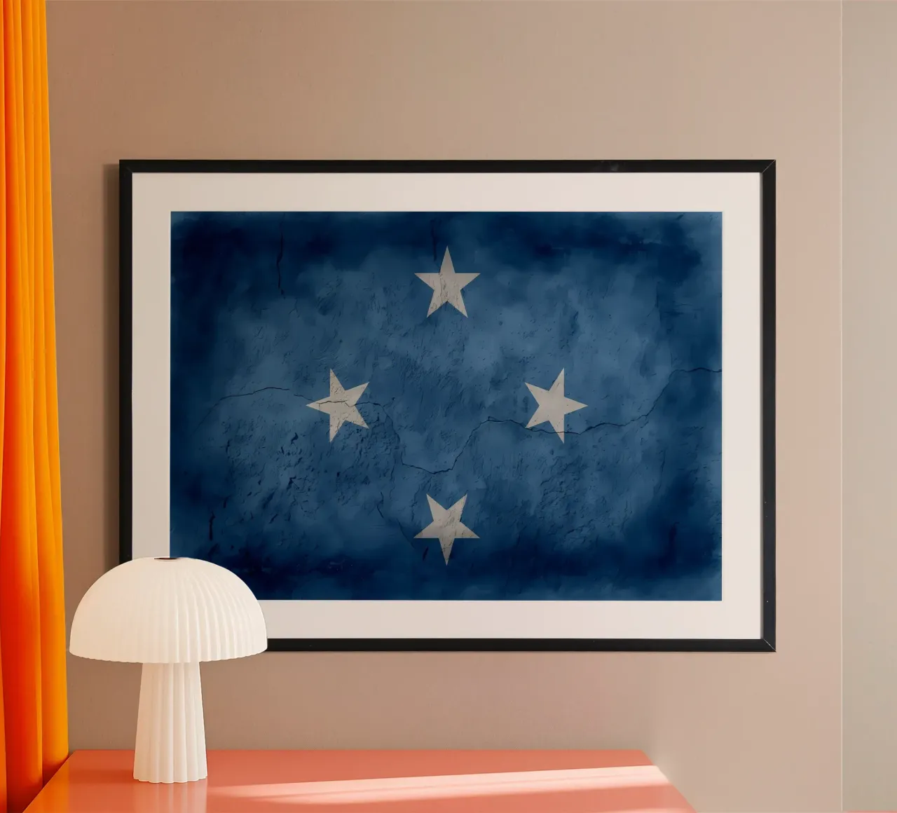 Bandiera d'epoca degli Stati Federati della Micronesia poster da Joshua A Holmes