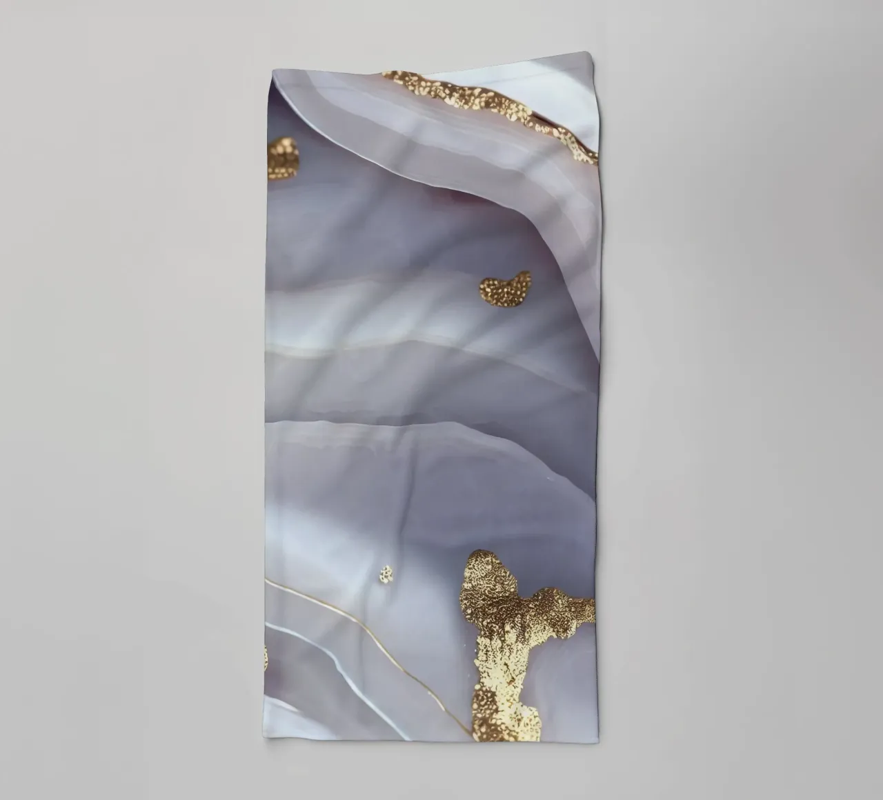 White & Gold Agate Texture towel by Gemstone Textures