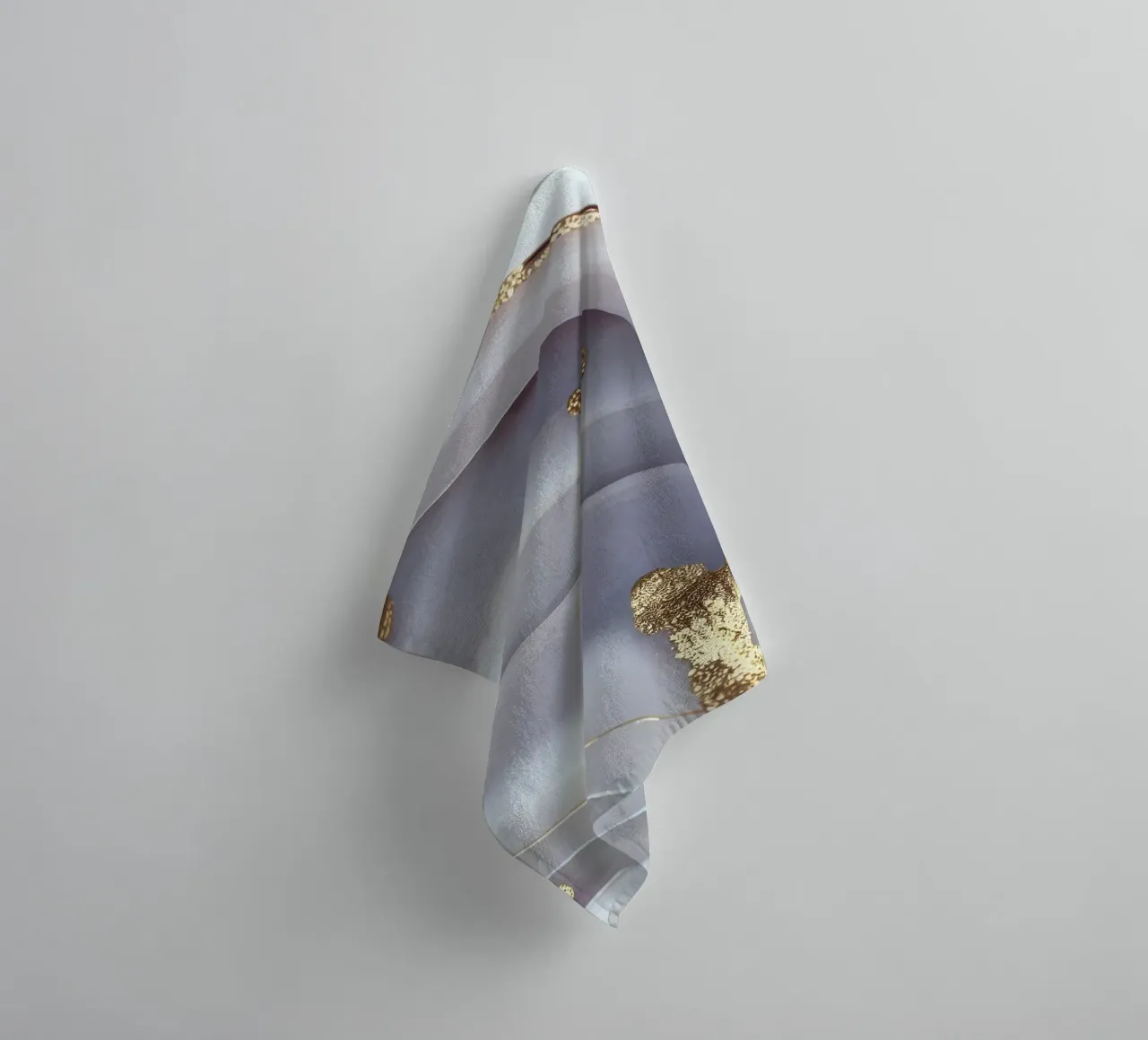 White & Gold Agate Texture towel by Gemstone Textures