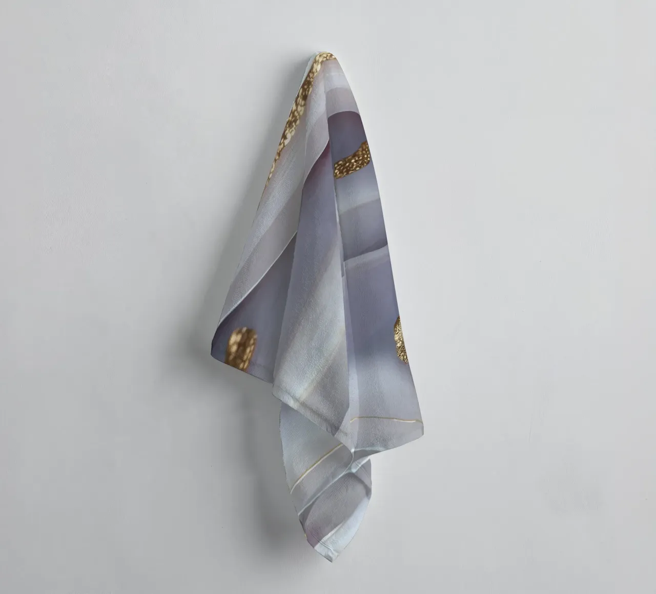 White & Gold Agate Texture towel by Gemstone Textures