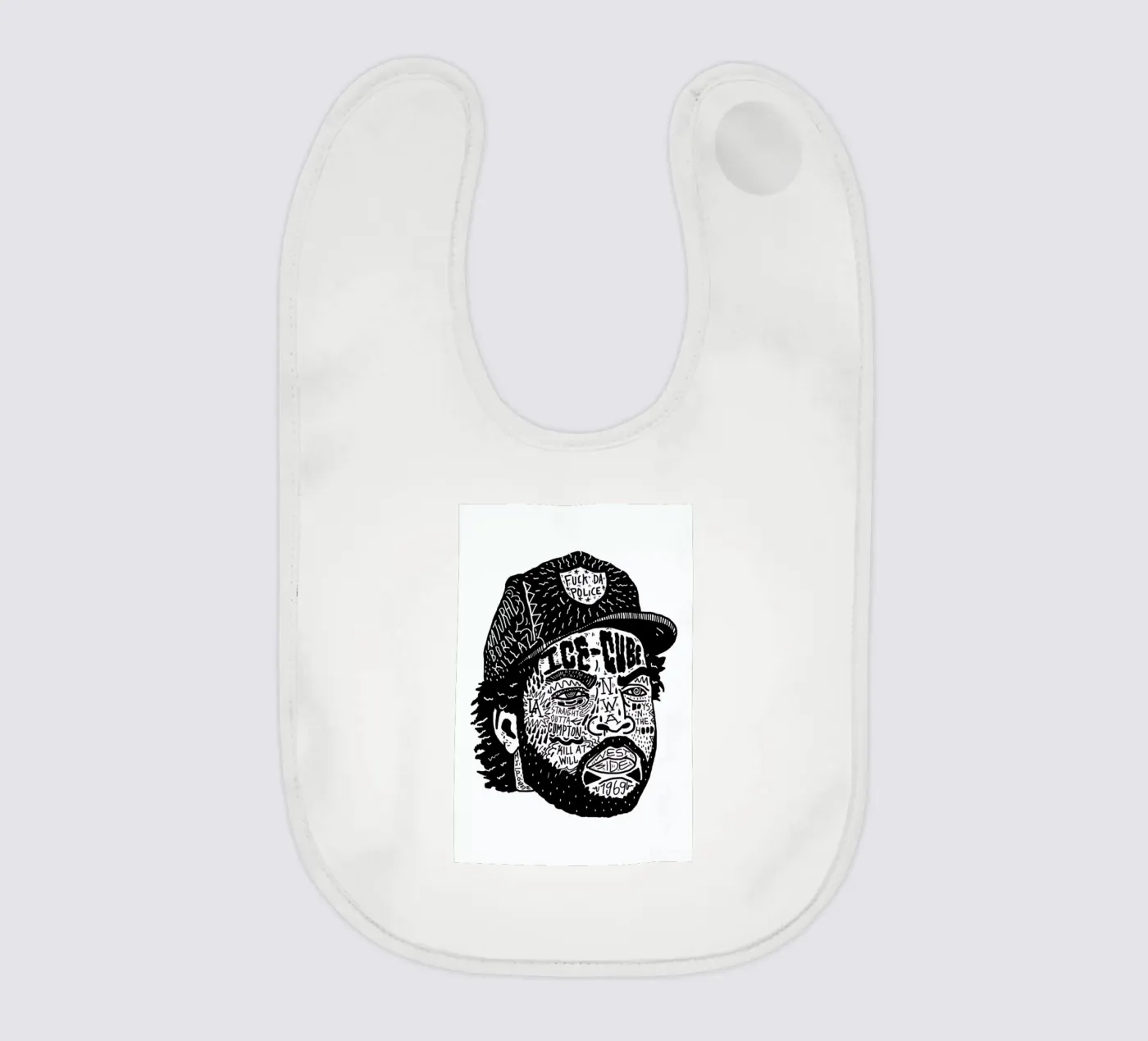 Ice Cube baby bib by Nick Cocozza
