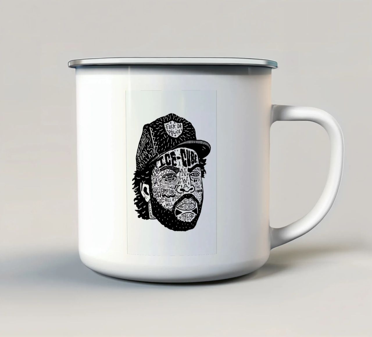 Ice Cube enamel mug by Nick Cocozza