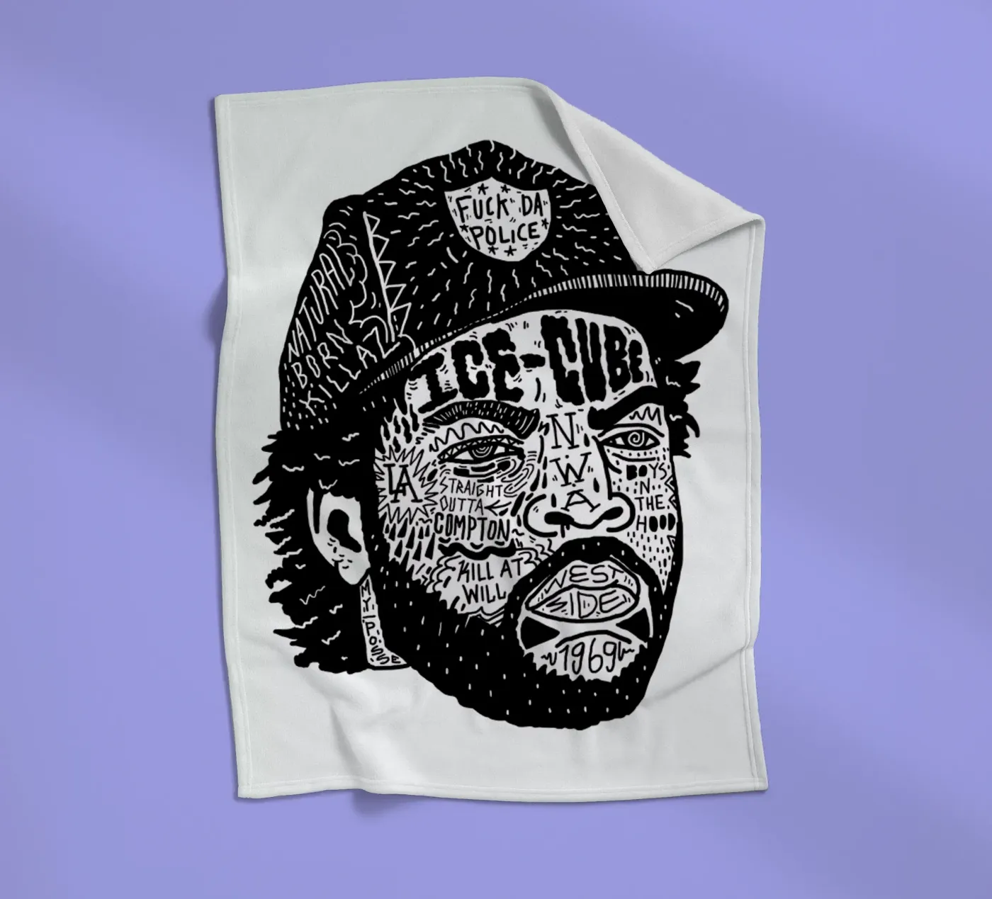 Ice Cube fleece blanket by Nick Cocozza