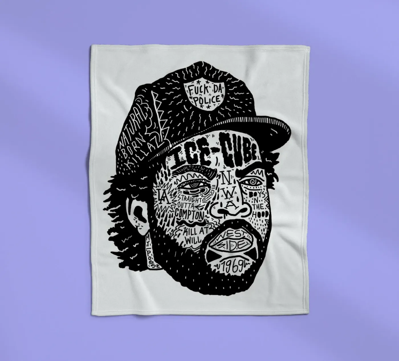 Ice Cube fleece blanket by Nick Cocozza