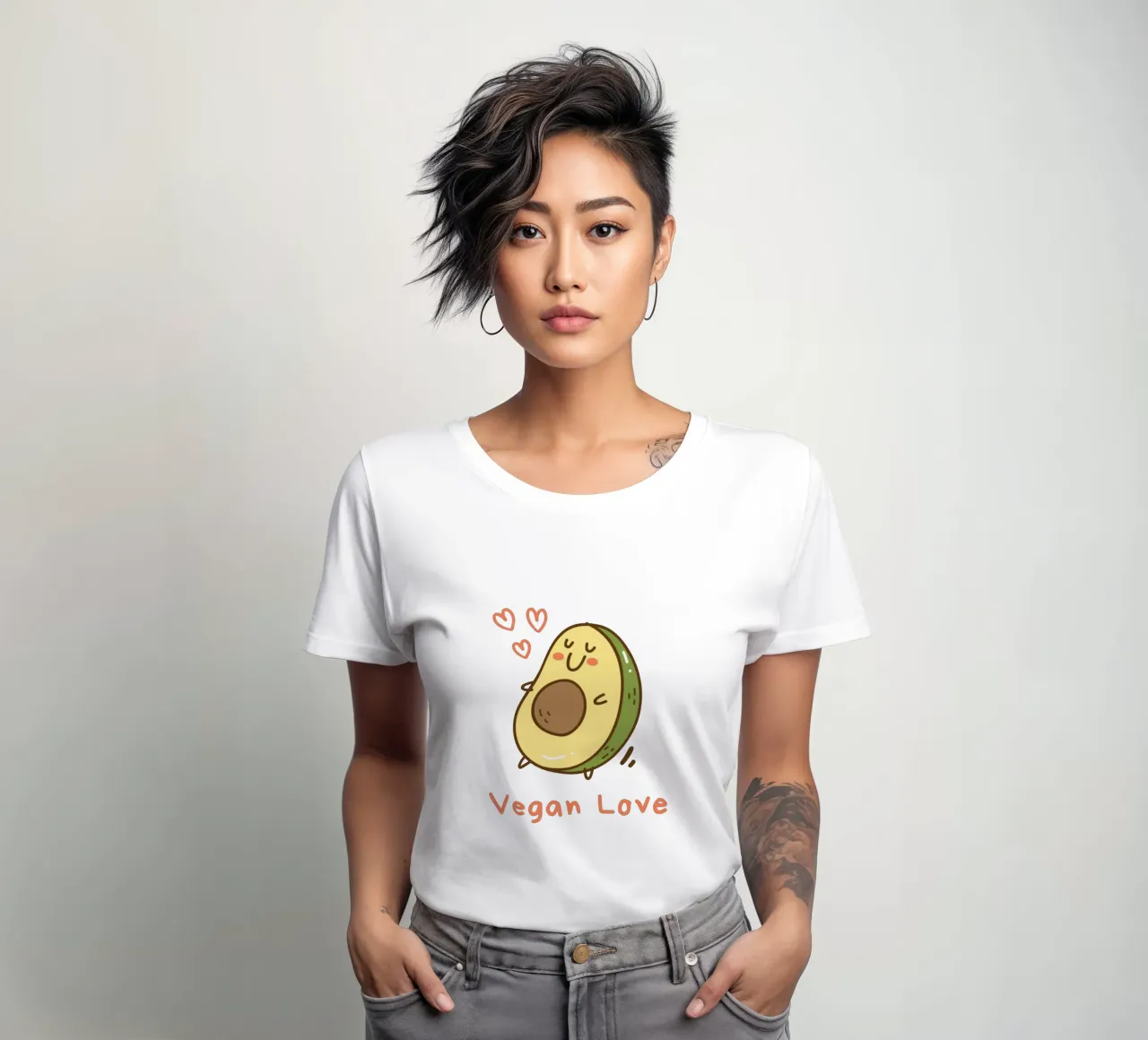 amore vegano t-shirt da donna da khoailang