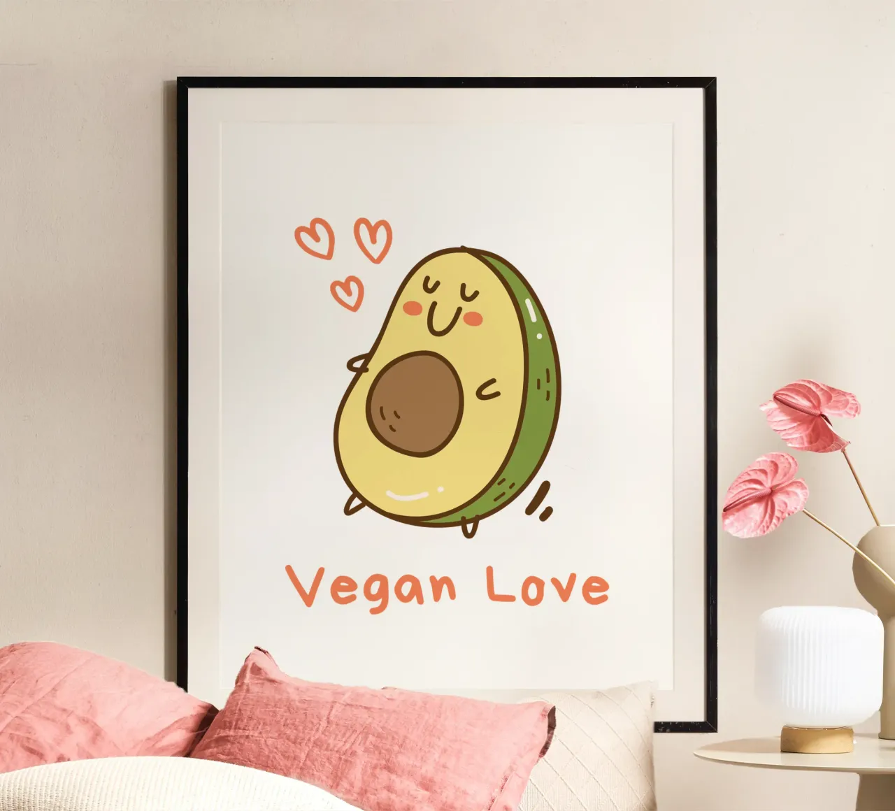 amore vegano poster con telaio in alluminio da khoailang