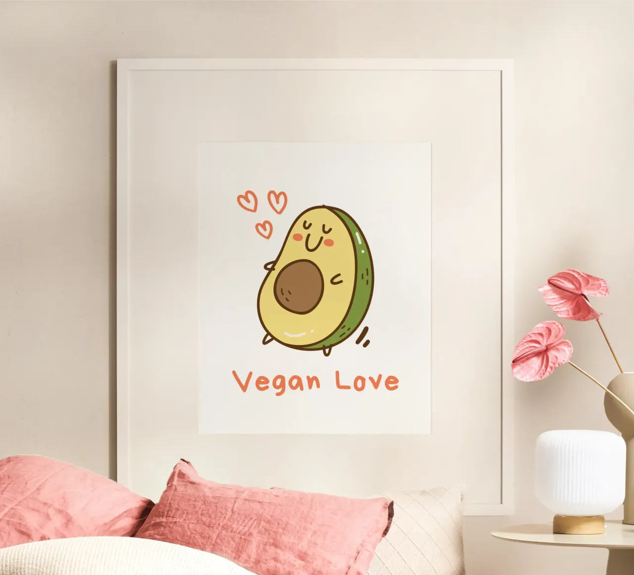 amore vegano poster con telaio in alluminio da khoailang