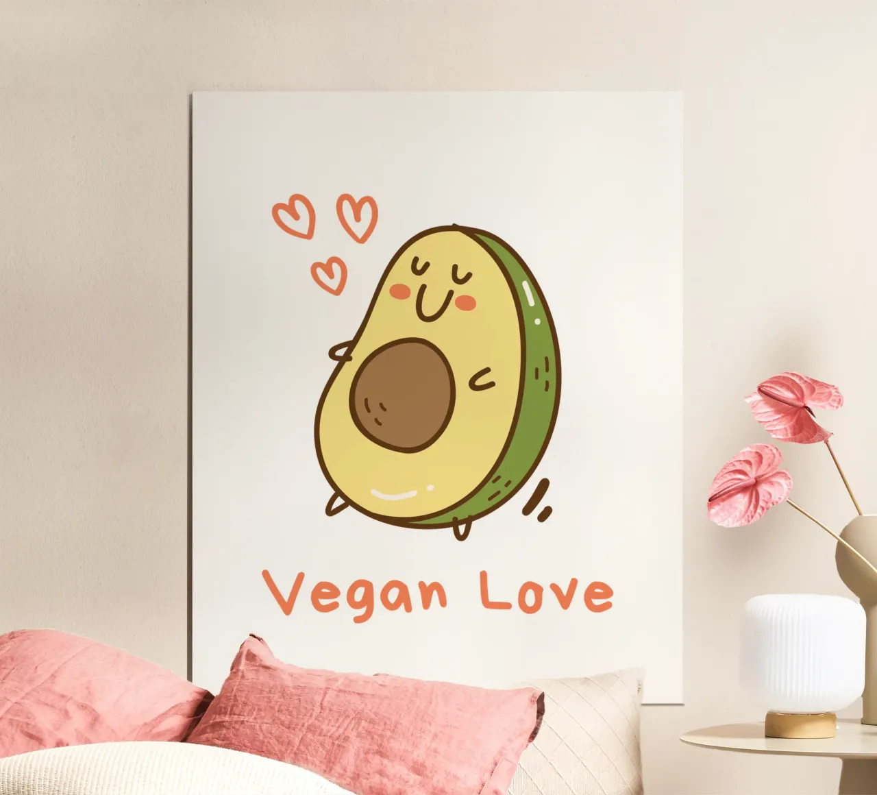 amore vegano poster con telaio in alluminio da khoailang