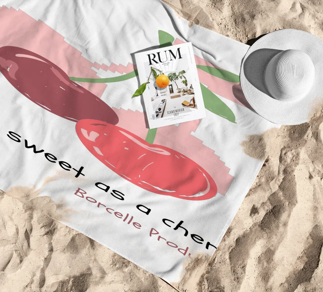 you are sweet as a cherry beach towel by khoailang