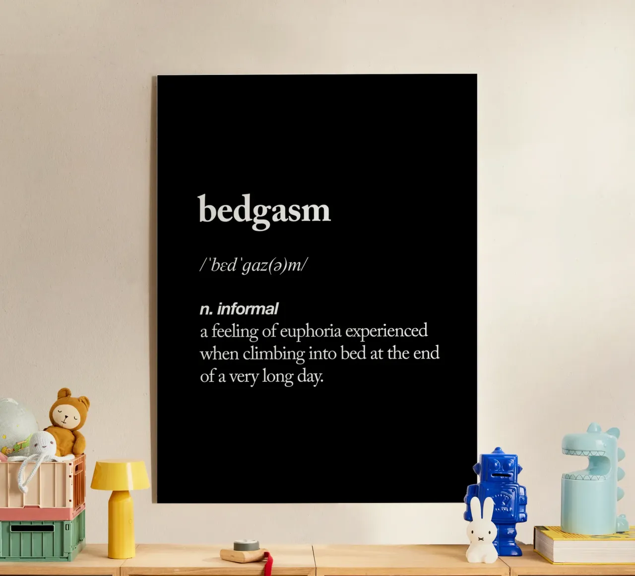Bedgasm acrylic glass by THE MOTIVATED TYPE