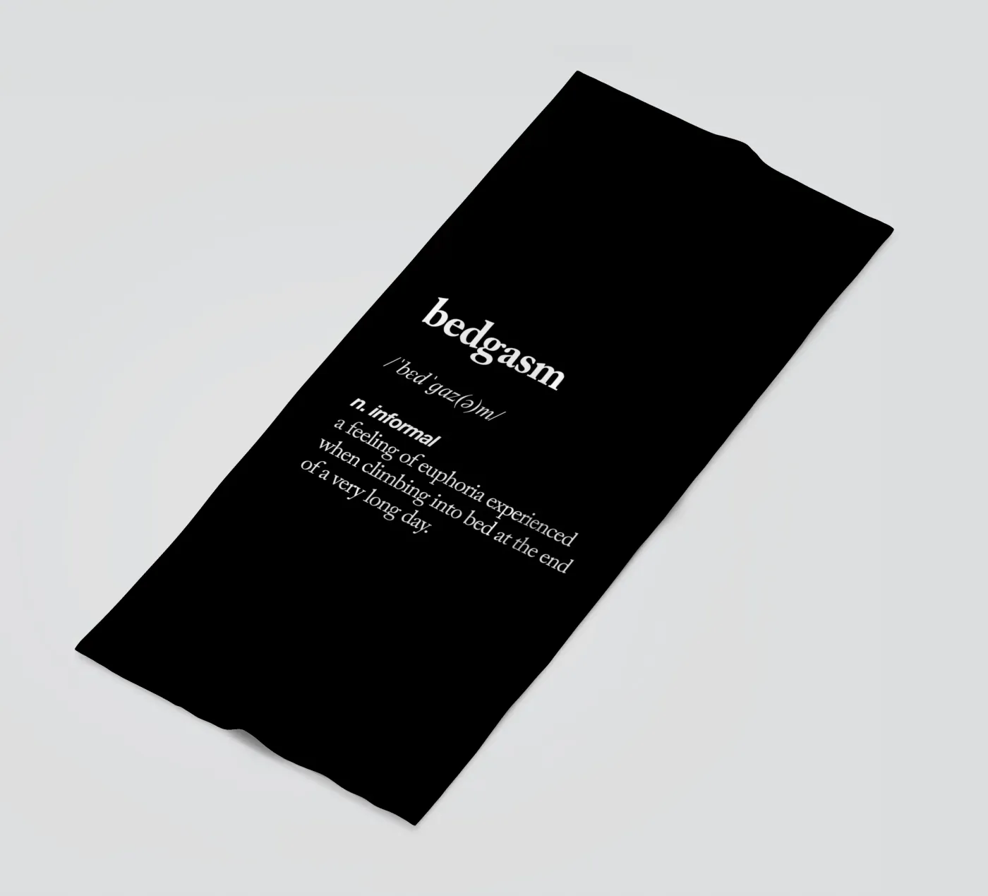 Bedgasm beach towel by THE MOTIVATED TYPE