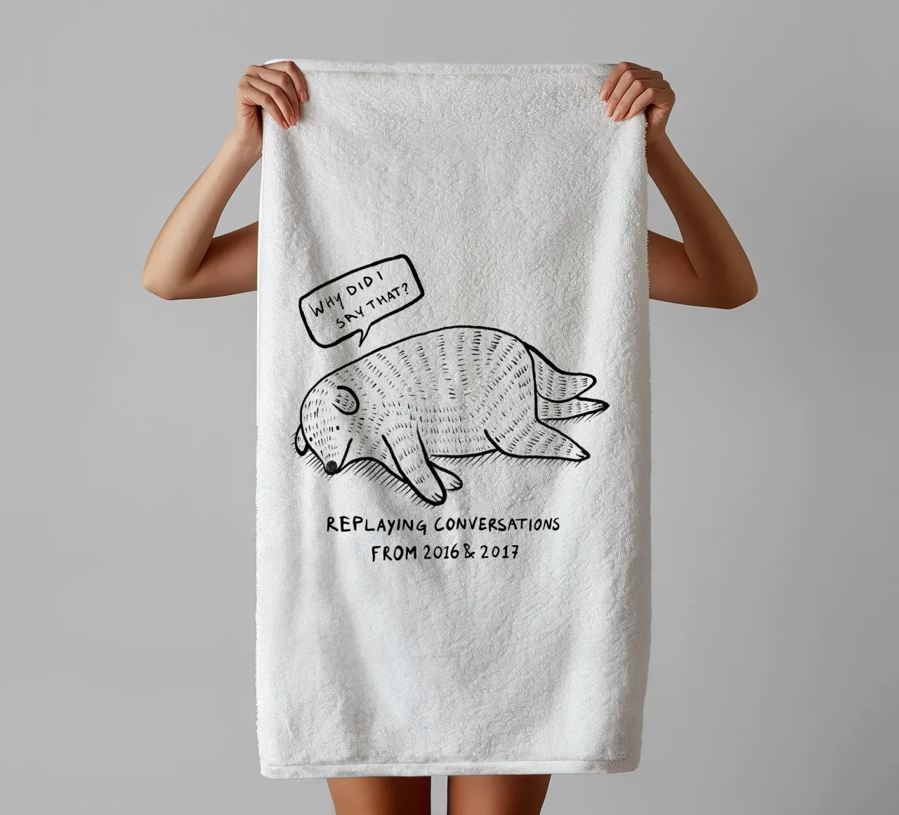 Replaying conversations from 2016&2017 towel by Studio Patruschka