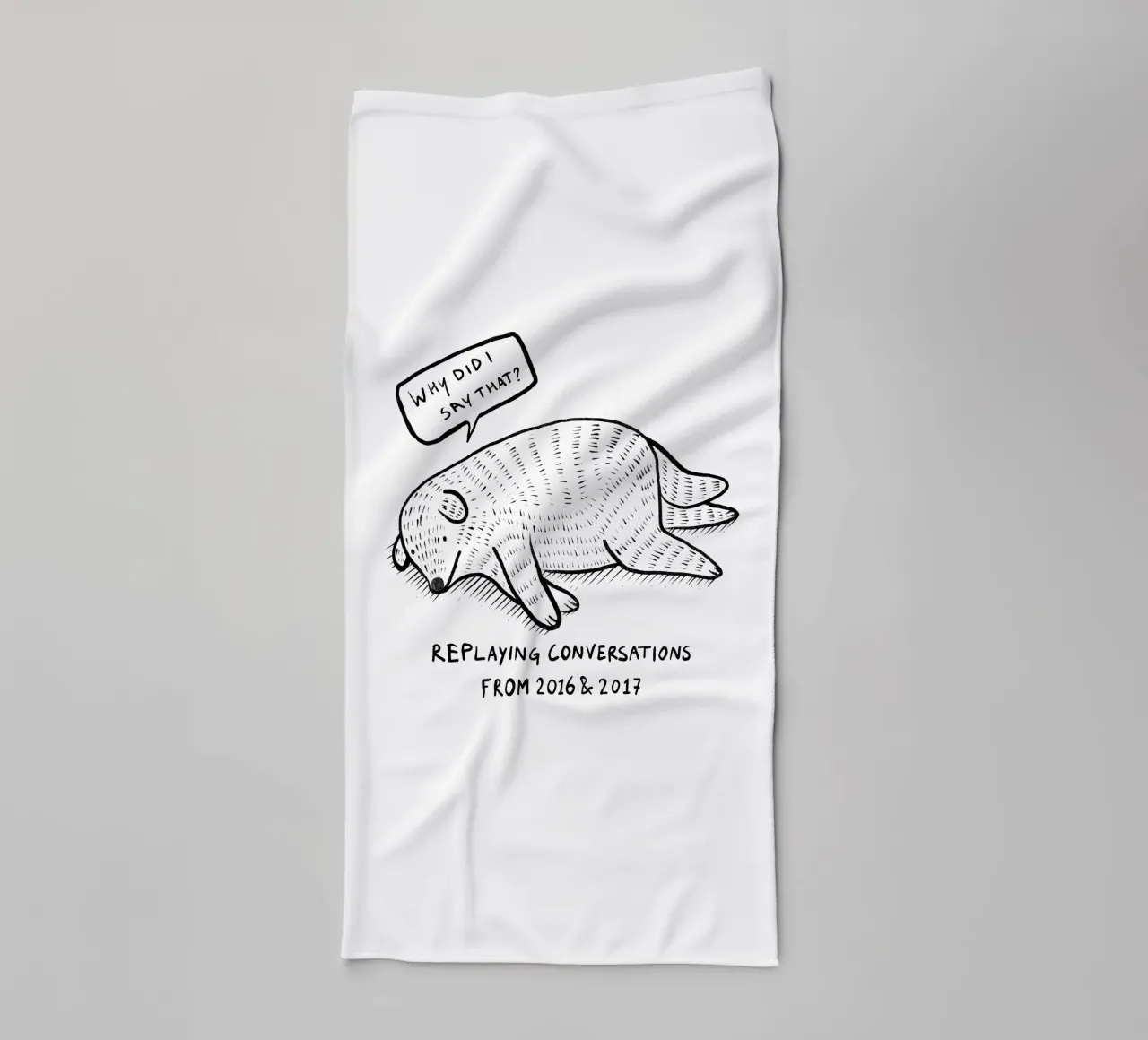 Replaying conversations from 2016&2017 towel by Studio Patruschka