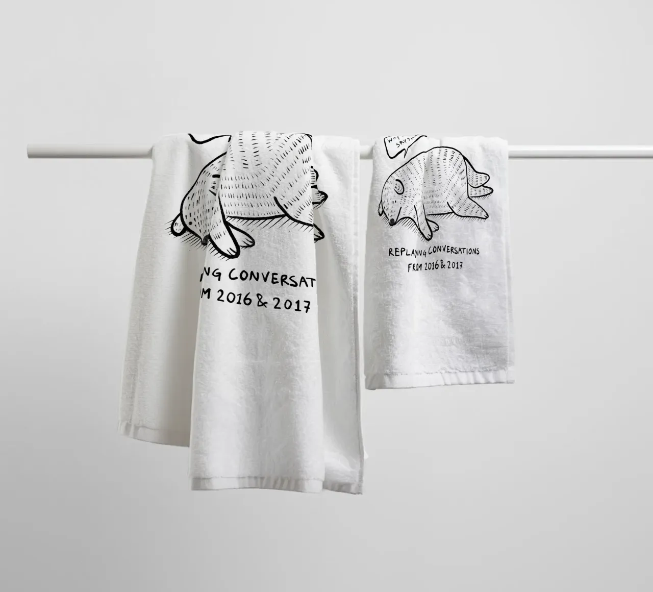 Replaying conversations from 2016&2017 towel by Studio Patruschka