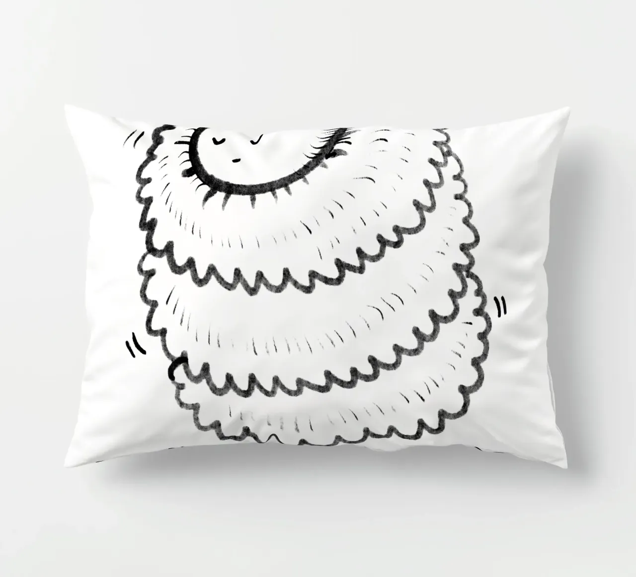 Transformation in progress, do not disturb decorative cushion by Studio Patruschka