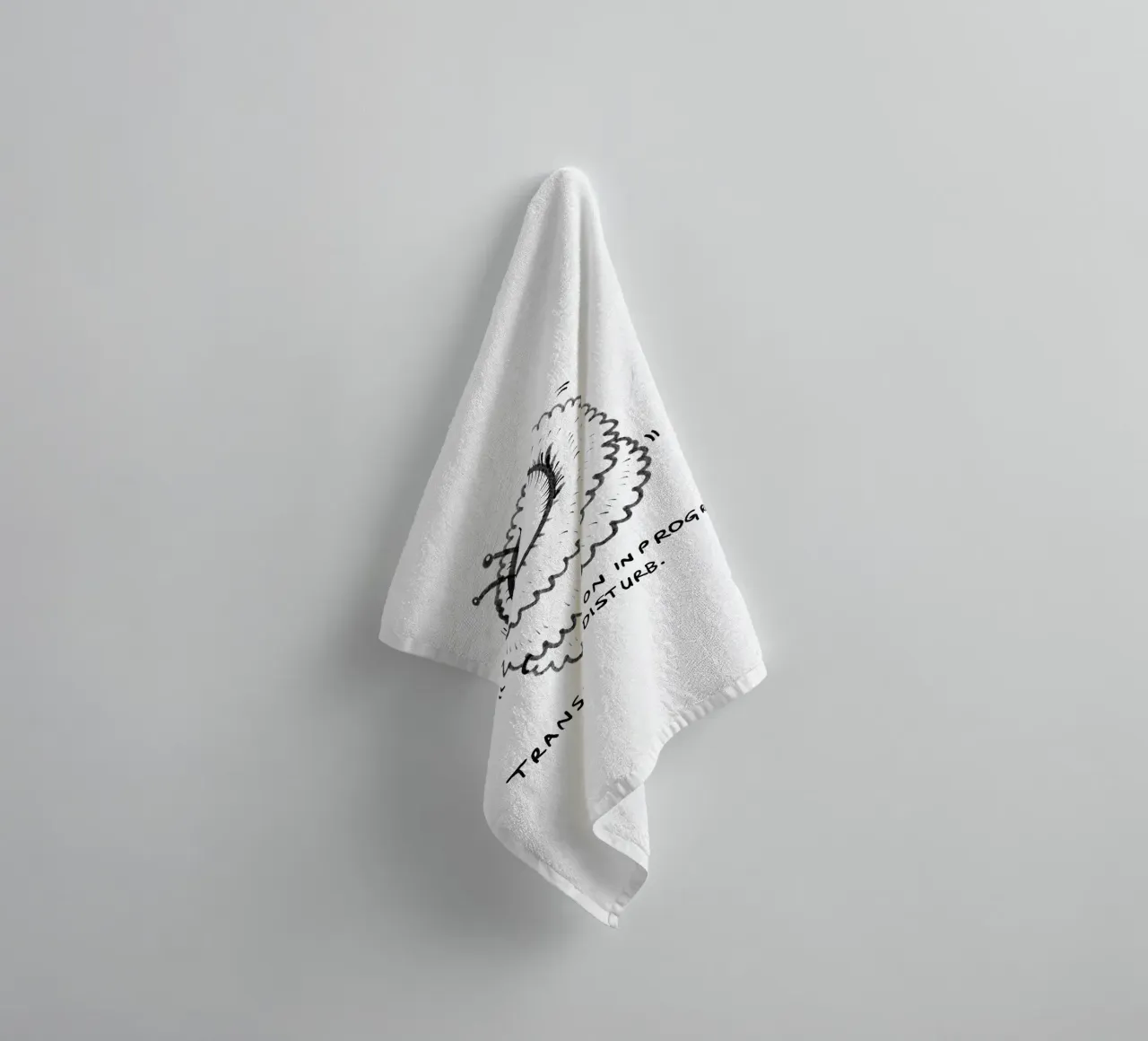 Transformation in progress, do not disturb towel by Studio Patruschka