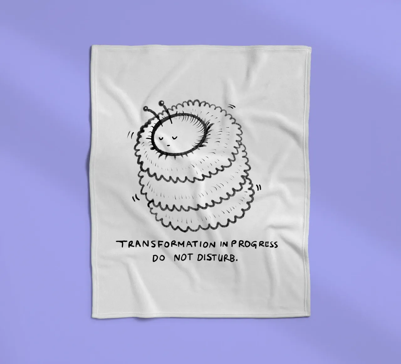 Transformation in progress, do not disturb fleece blanket by Studio Patruschka