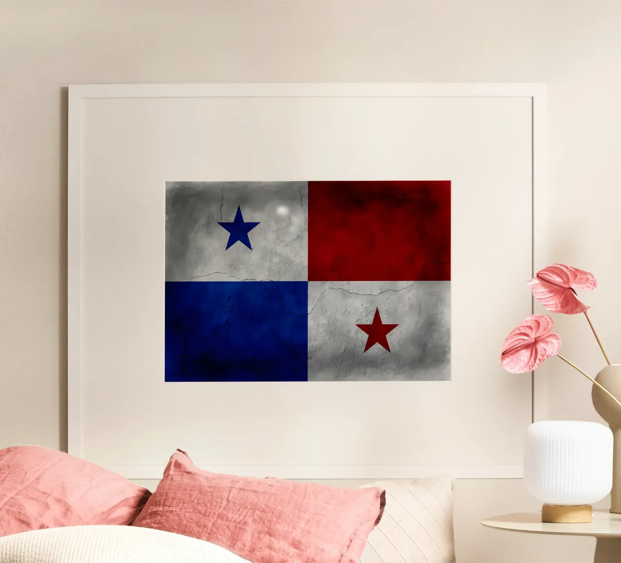Bandiera d'epoca di Panama poster con telaio in alluminio da Joshua A Holmes