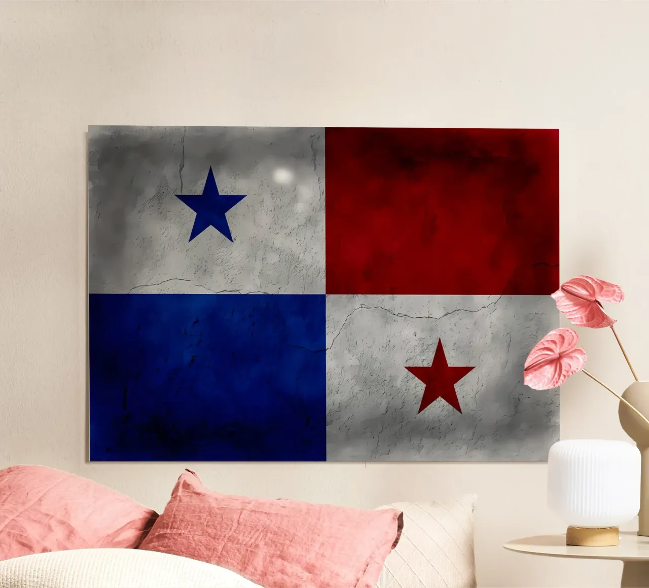 Bandiera d'epoca di Panama poster con telaio in alluminio da Joshua A Holmes