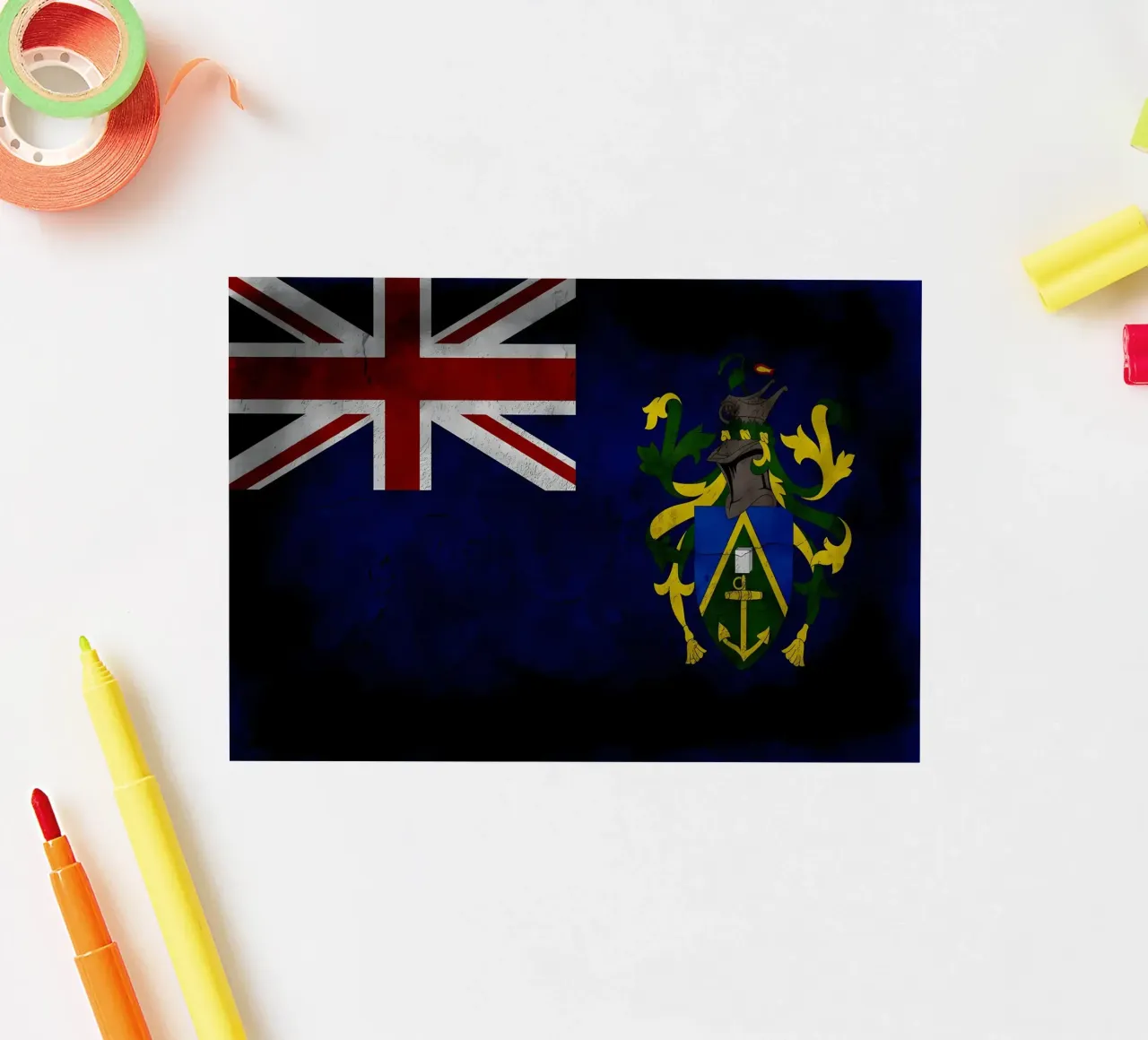 Pitcairn Islands vintage flag sticker by Joshua A Holmes